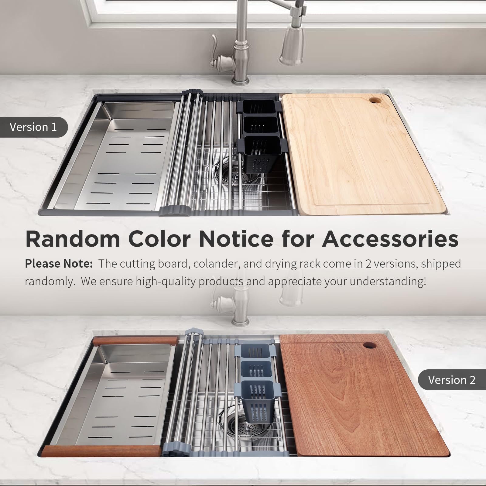SANYCASA workstation accessories slide on a single track for flexible cooking tasks.