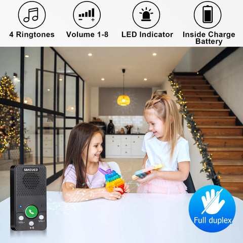 SANZUCO full duplex intercom for hands-free conversation