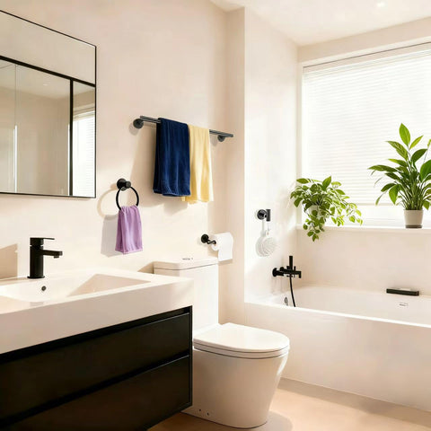 SAOCOOL 16-inch towel bar adds space-saving towel storage in showers.
