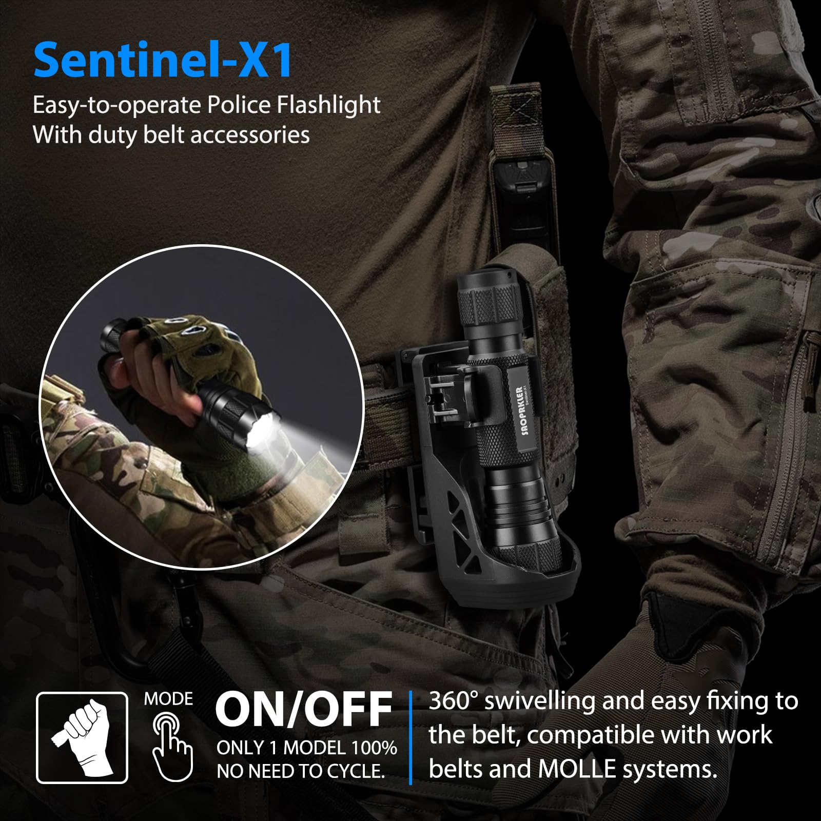 SAOPRKLER Sentinel-X1 side profile highlighting rugged aluminum body.