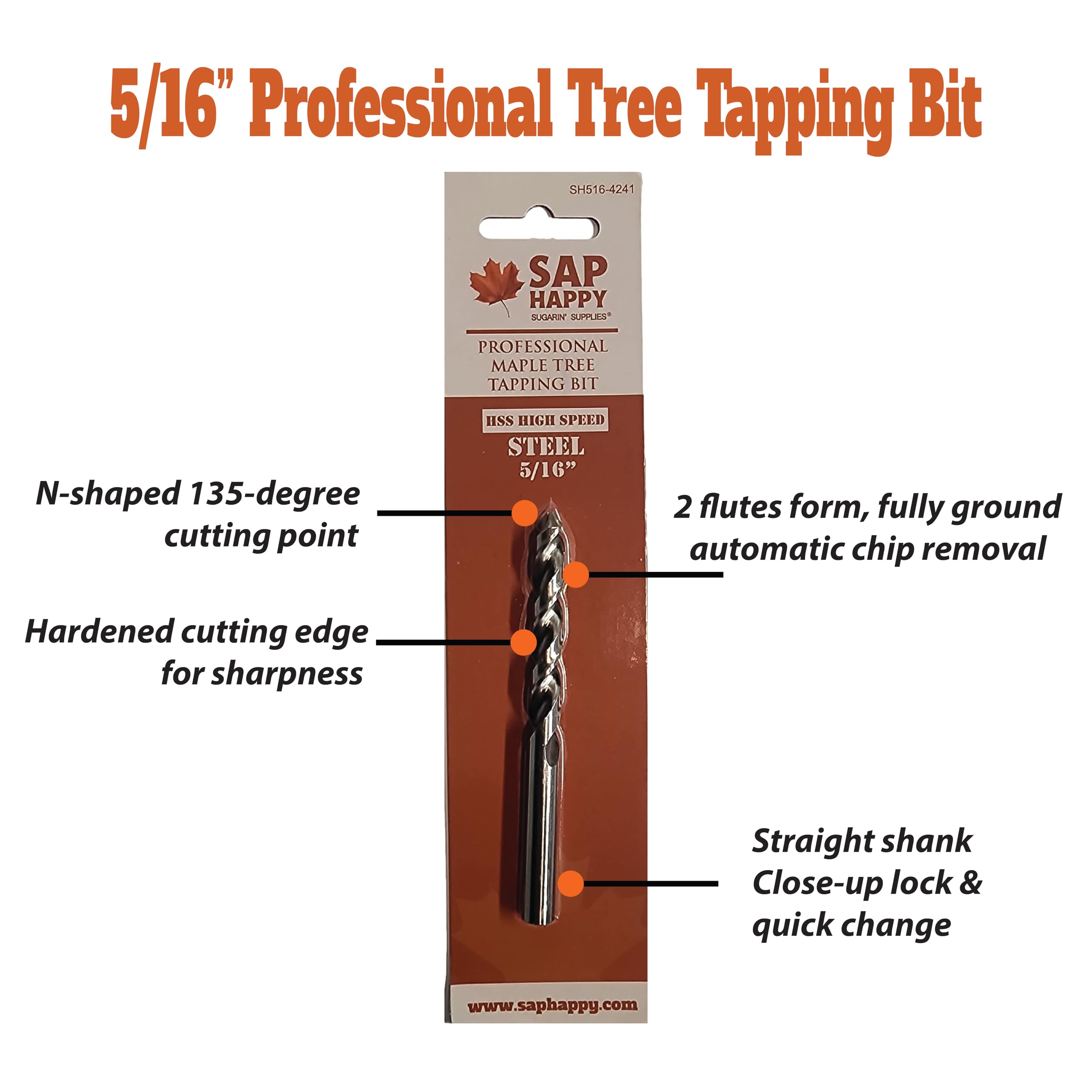 Sap Happy tree saver spouts with 5-16 drill compatibility for smooth syrup