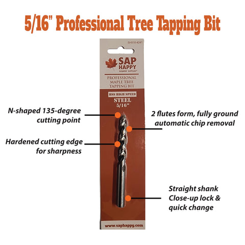 Sap Happy tree saver spouts with 5-16 drill compatibility for smooth syrup