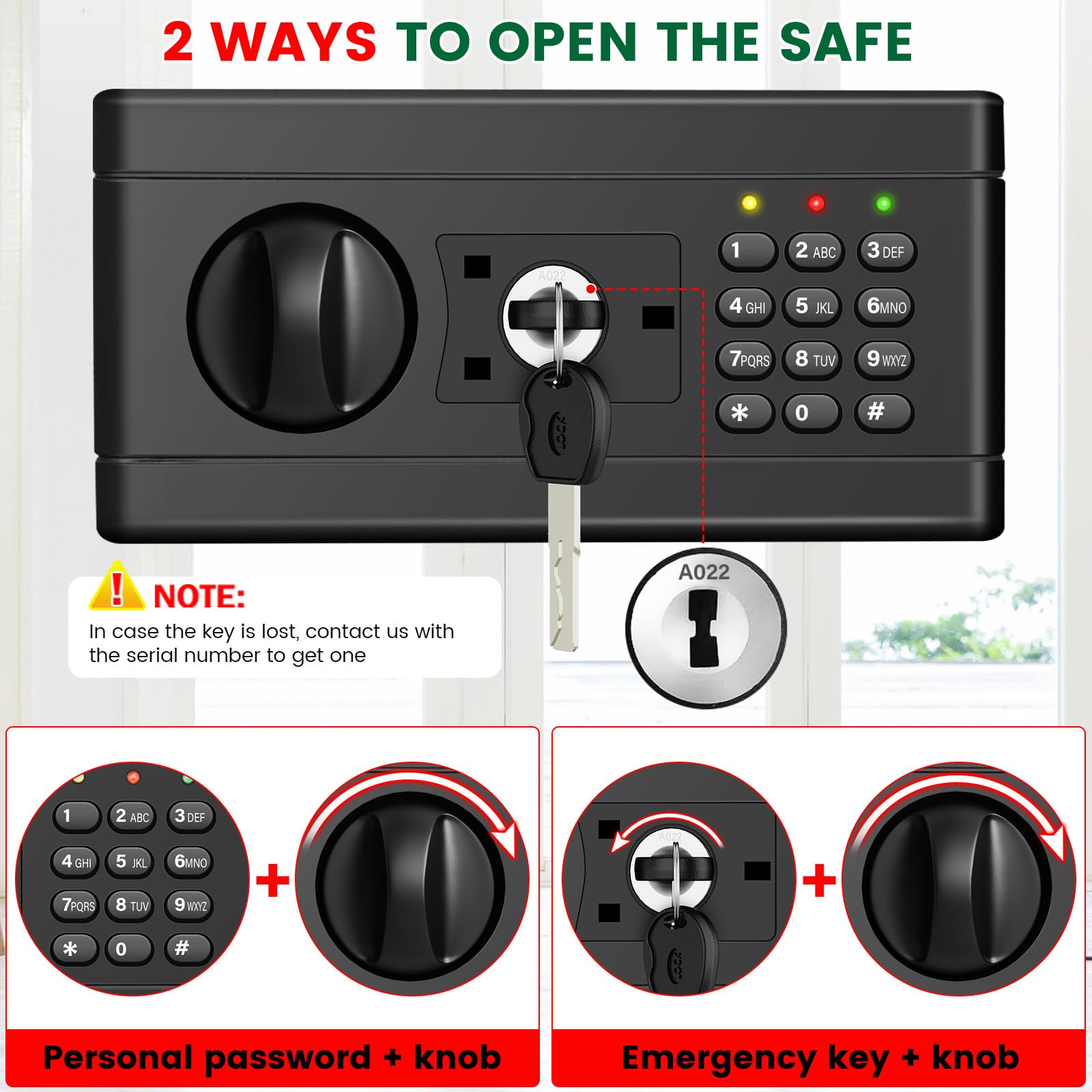 Sapekity safe box LED light facilitates nighttime item retrieval
