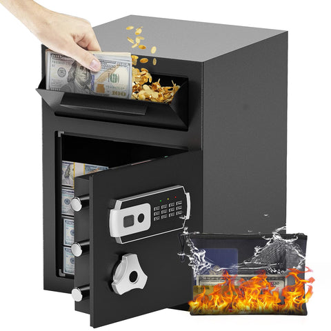SAPITAL 2.8 cub drop safe front view shows rugged construction for secure storage