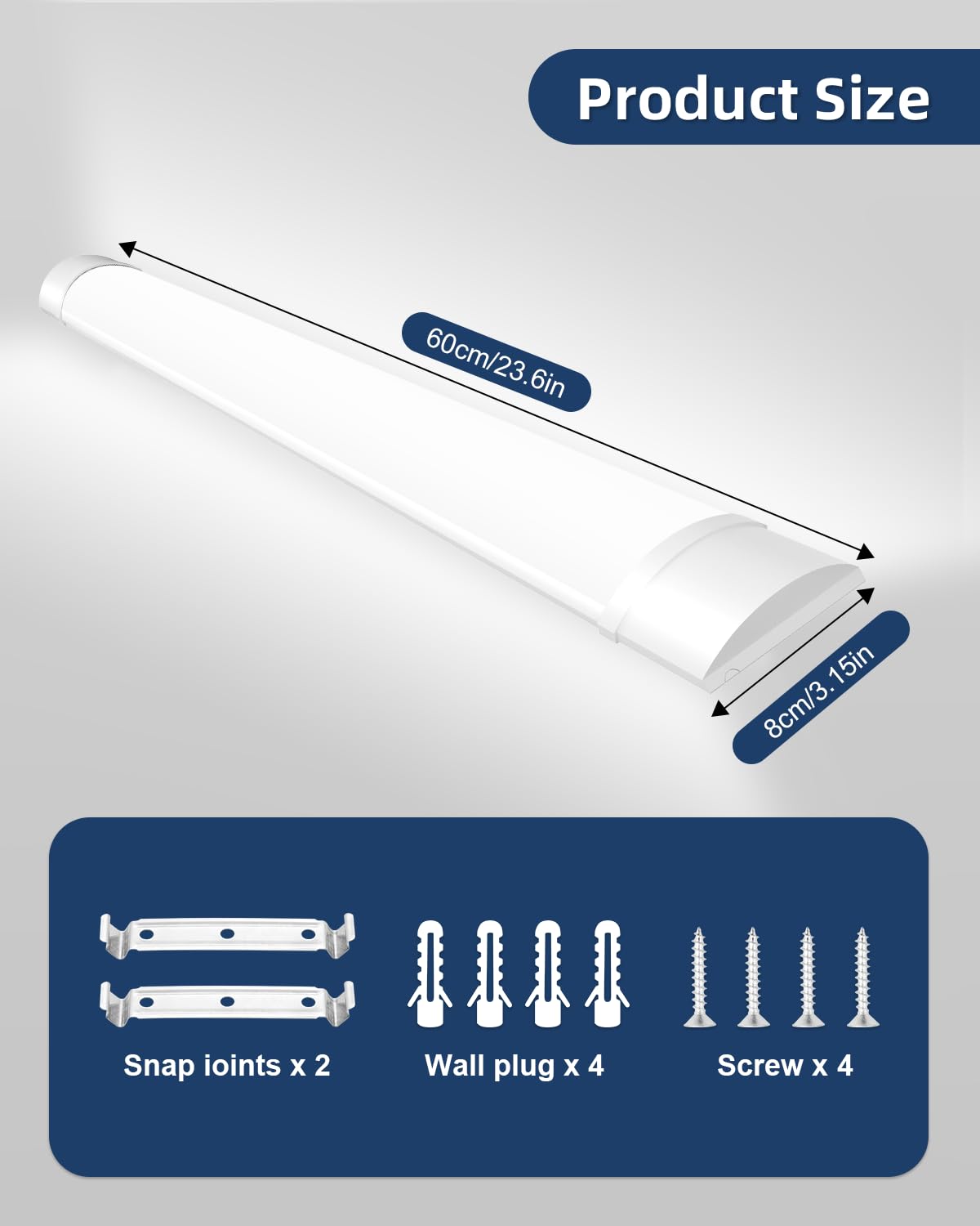 Sararoom 2FT LED shop light wiring panel close-up for easy wiring setup