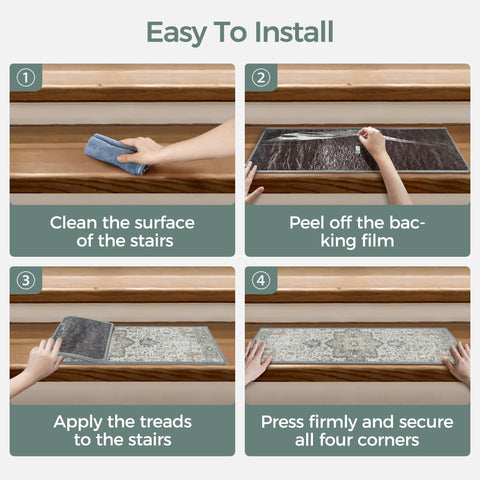 Sarben pet-friendly stair mats help prevent slips for dogs and cats.
