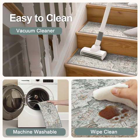 Sarben washable stair carpets withstand machine washing while preserving color and texture.
