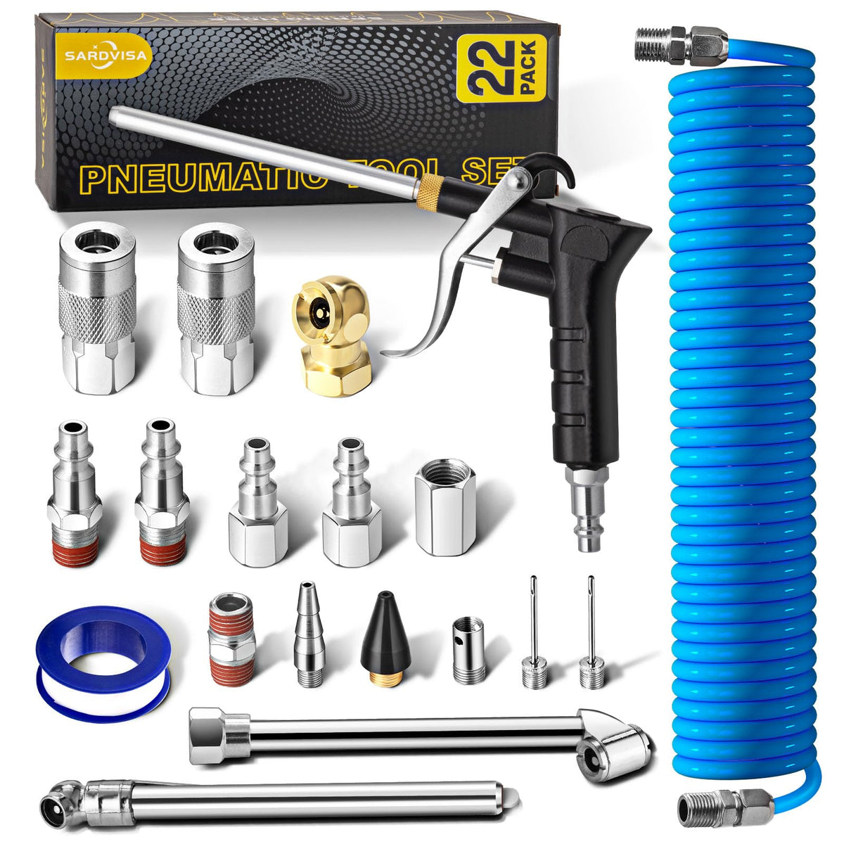 SARDVISA 25ft PU hose boosts airflow with repairable design for easy field fixes.