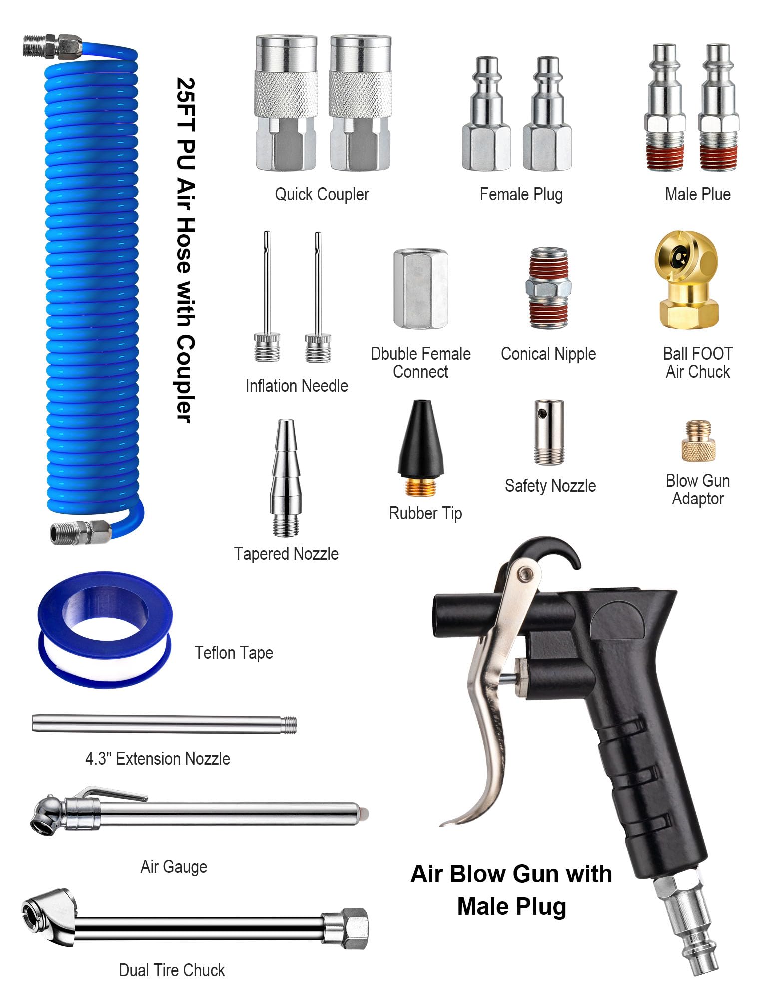 SARDVISA metal air blow gun delivers strong airflow for fast dust removal.