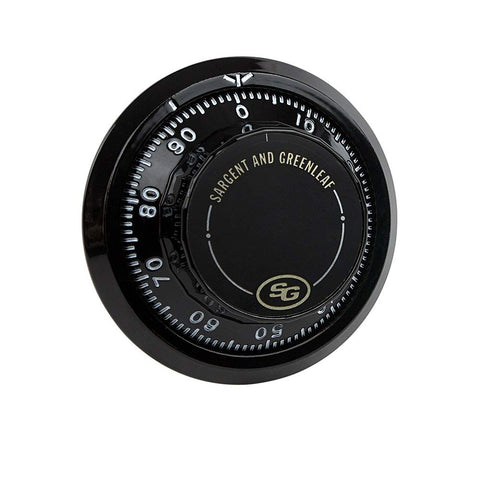 Sargent & Greenleaf 6730-100 D300 dial closeup highlighting precise machining