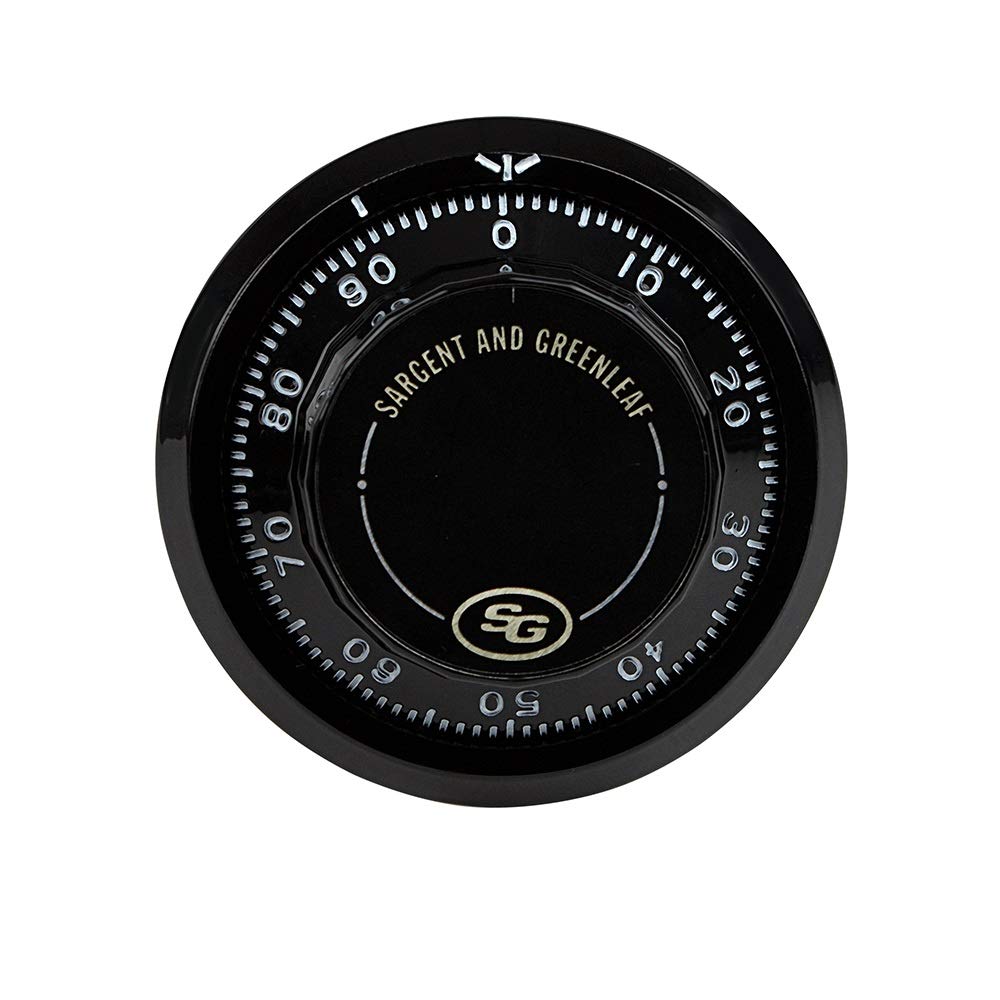 Sargent & Greenleaf 6730-100 front view shows durable brass lock components for security