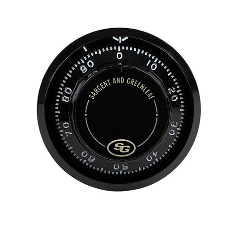 Sargent & Greenleaf 6730-100 front view shows durable brass lock components for security