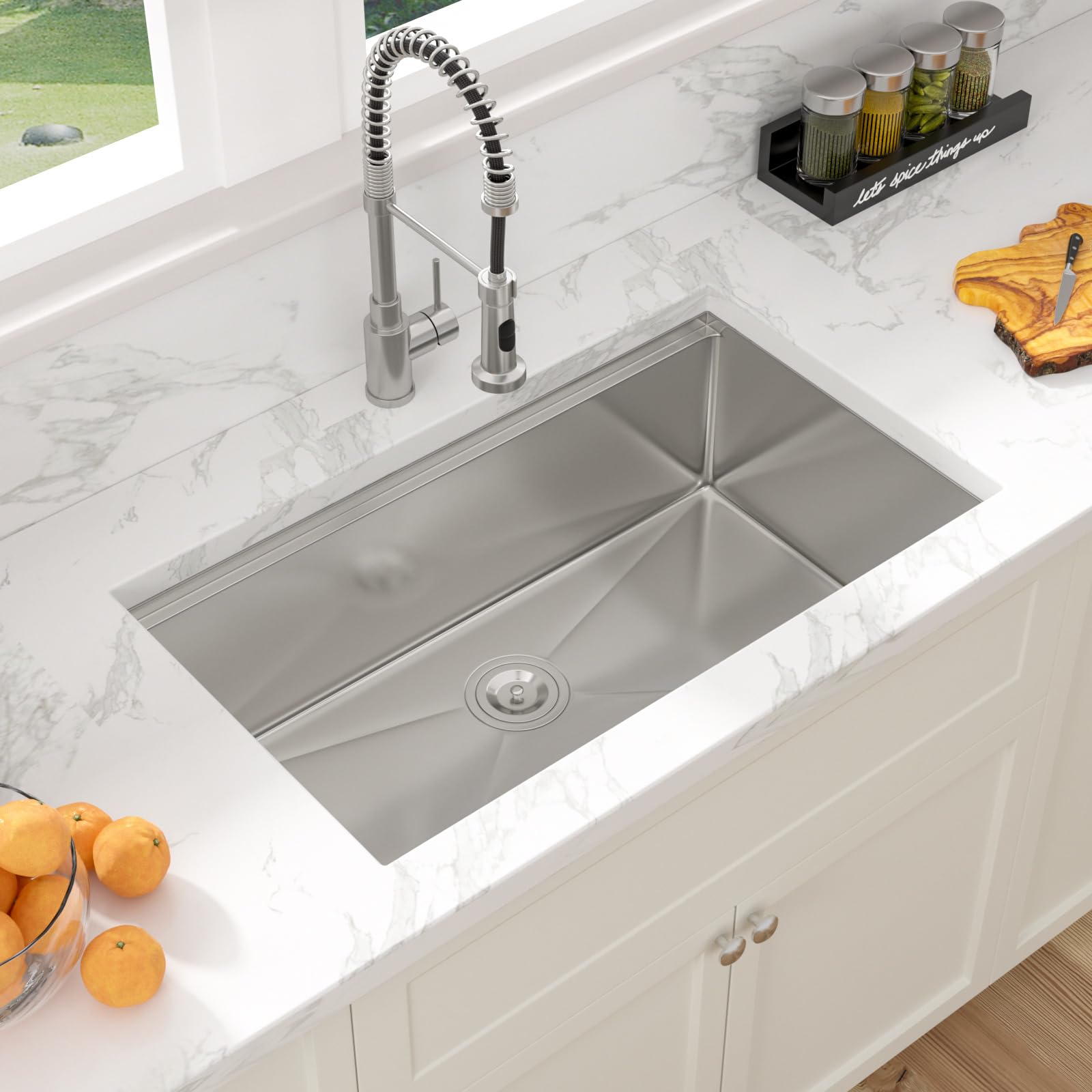 Sarlai deep single bowl ideal for bulky pots and pans.