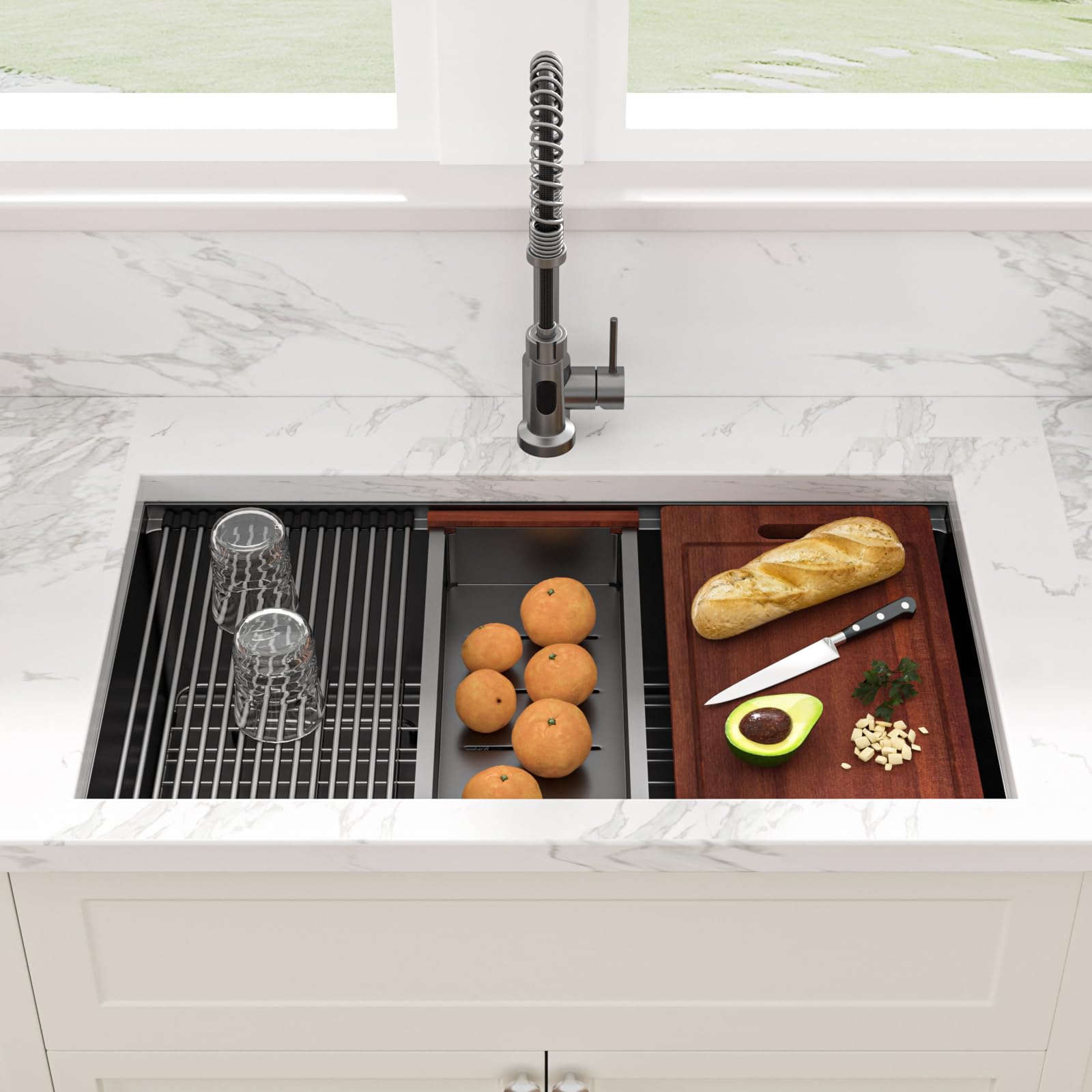 Sarlai 33 gunmetal black finish enhances modern look and durability