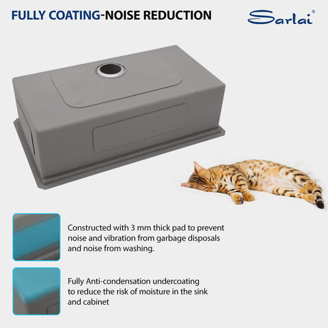 Sarlai drain assembly and rollup rack included for efficient cleanup.