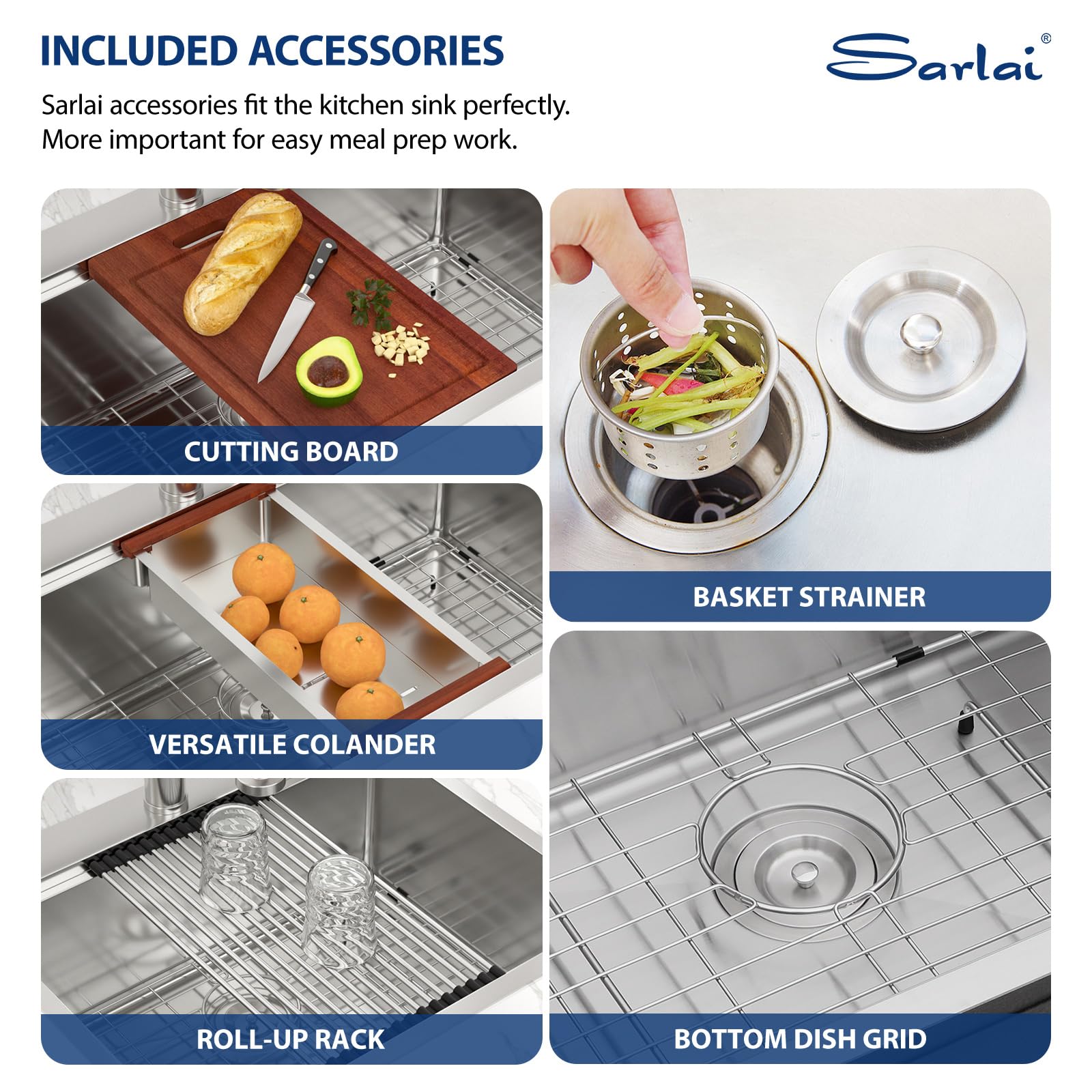 Sarlai Drop-In Sink interior bowl offers generous usable space.