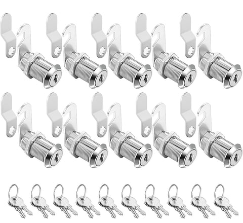 Sartatue cabinet cam lock front view with 1-1/8 inch body for secure panels.