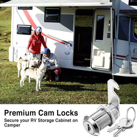 Sartatue cam lock installation demonstrates quick mounting on metal or wood.