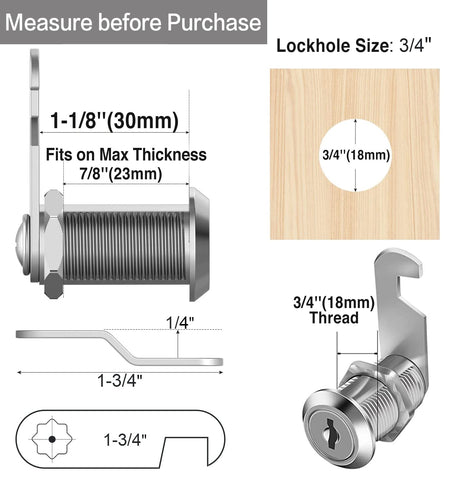 Sartatue cam lock diecast metal construction highlights durable hardware.