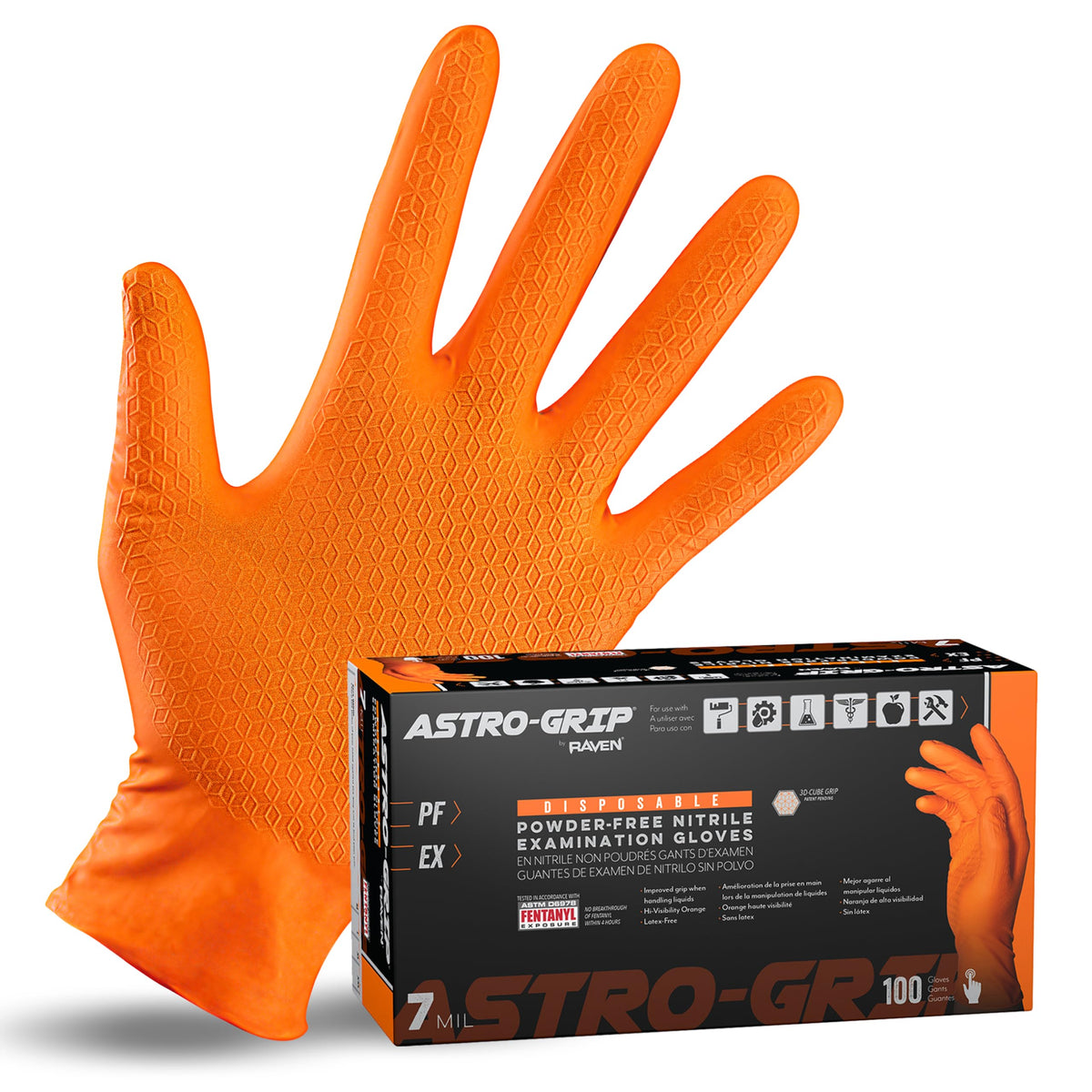 SAS Astro-Grip powder-free gloves 7 mil for precise handling