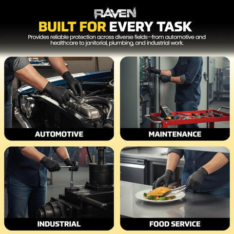 Large black nitrile gloves from SAS RavenbSafety 66518