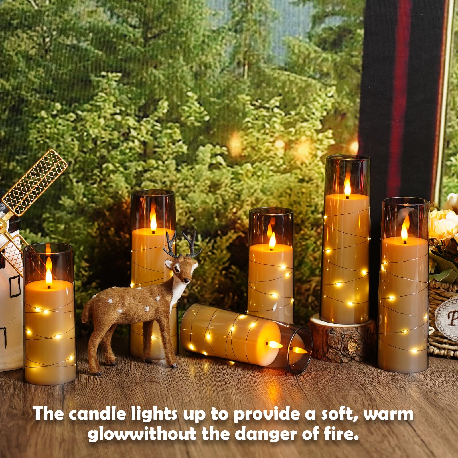 Sasigeiaa 5/6/7-inch heights create layered candle arrangements with soft flicker.