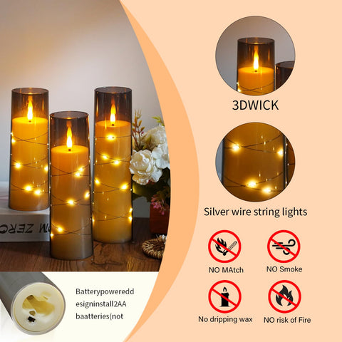 Sasigeiaa battery-powered candles use 2 AA batteries and arrive ready.