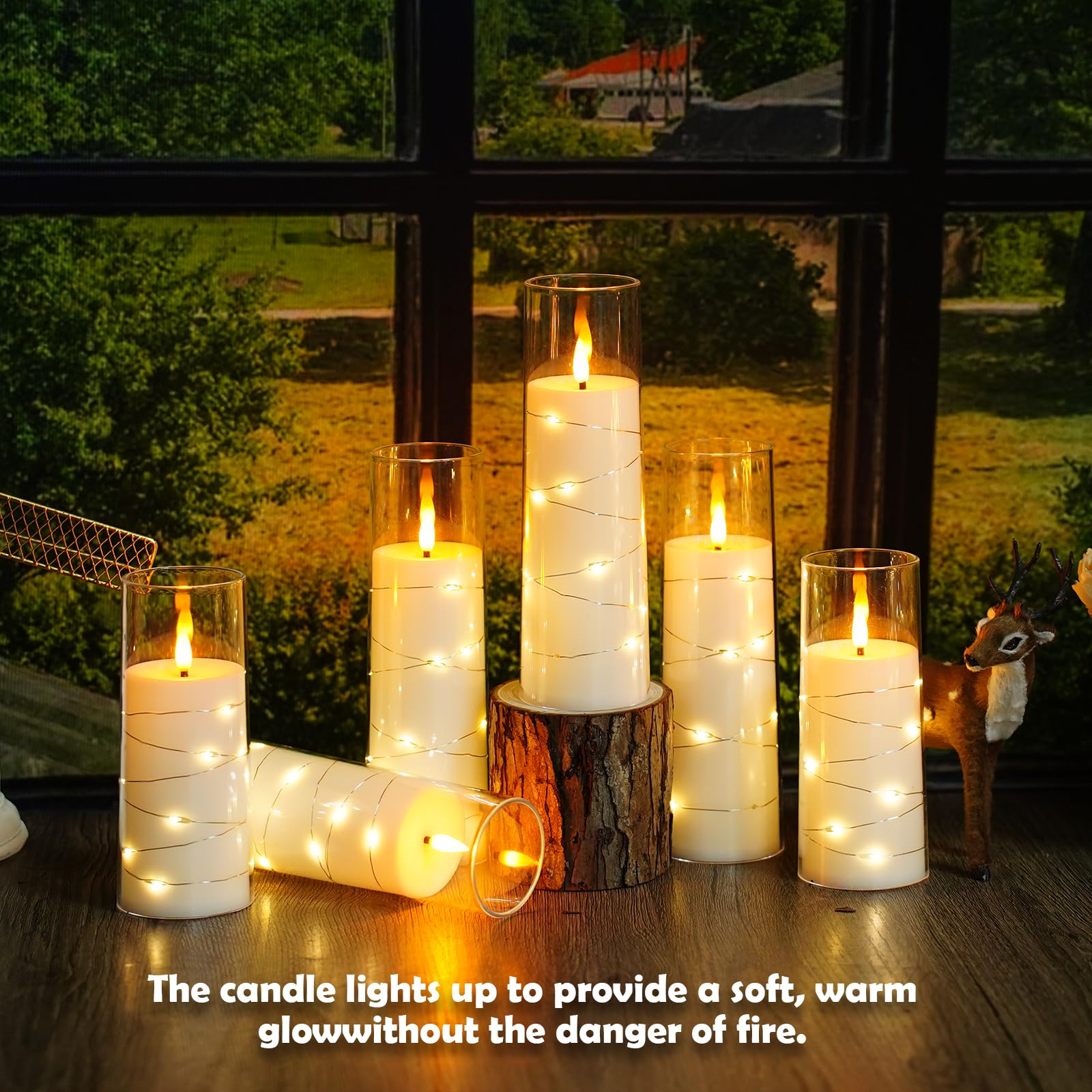 Sasigeiaa Christmas party candles adding festive glow to mantels.