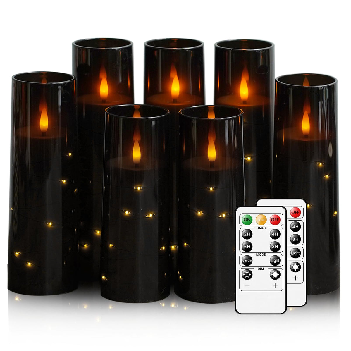 Sasigeiaa flameless candles with embedded star string create safe, romantic ambience