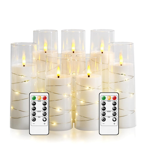 Sasigeiaa flameless candles with embedded star string for cozy ambience