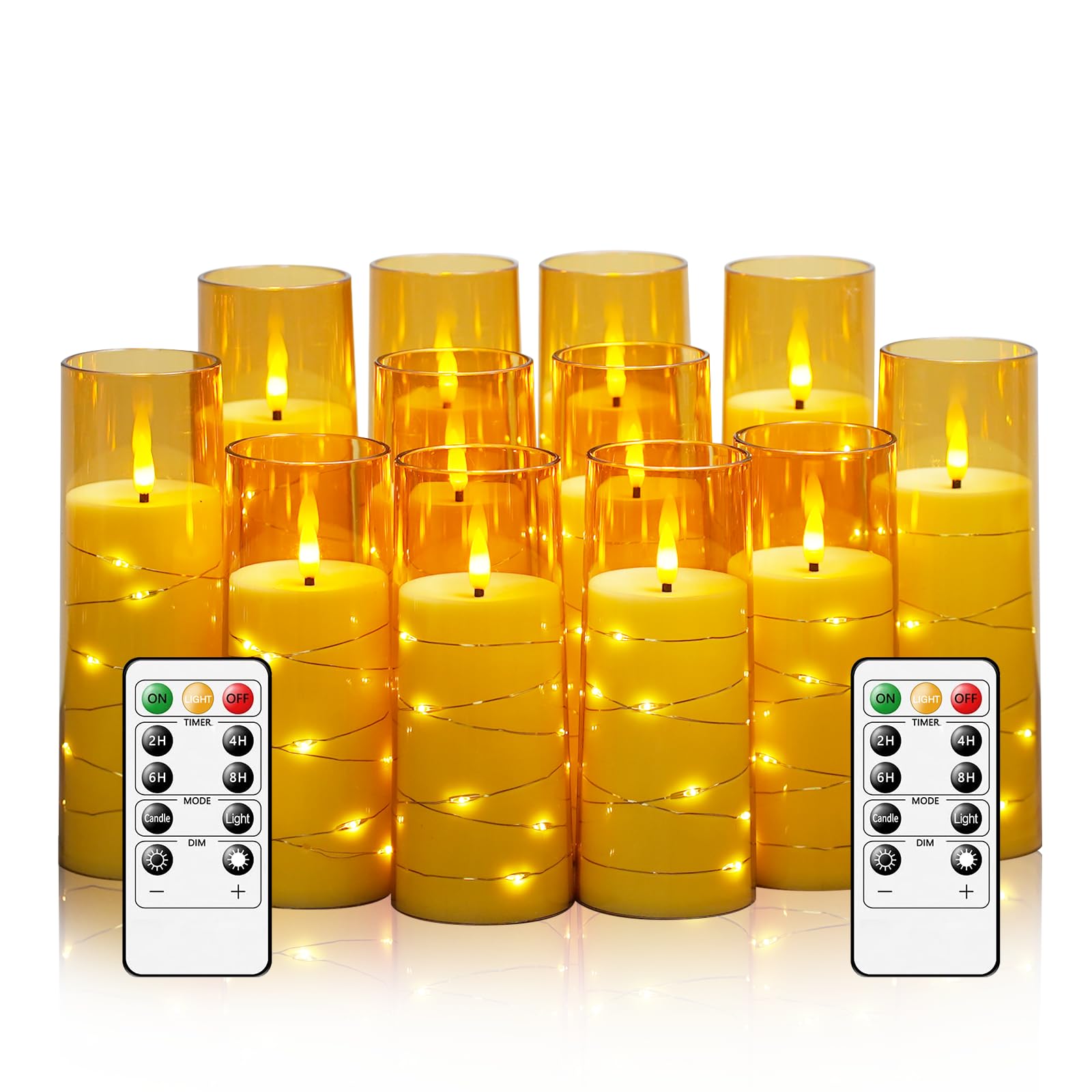 Sasigeiaa flameless candles with embedded star string glow in a contemporary setting