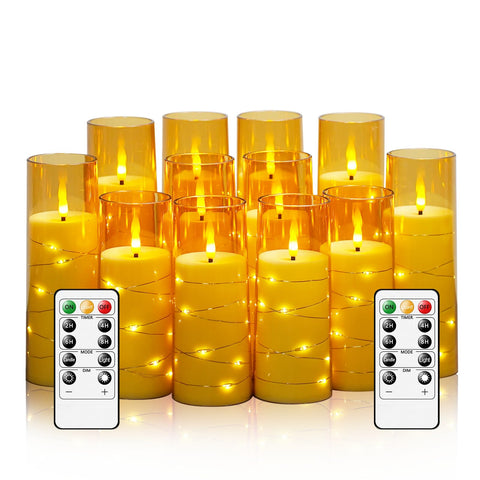 Sasigeiaa flameless candles with embedded star string glow in a contemporary setting