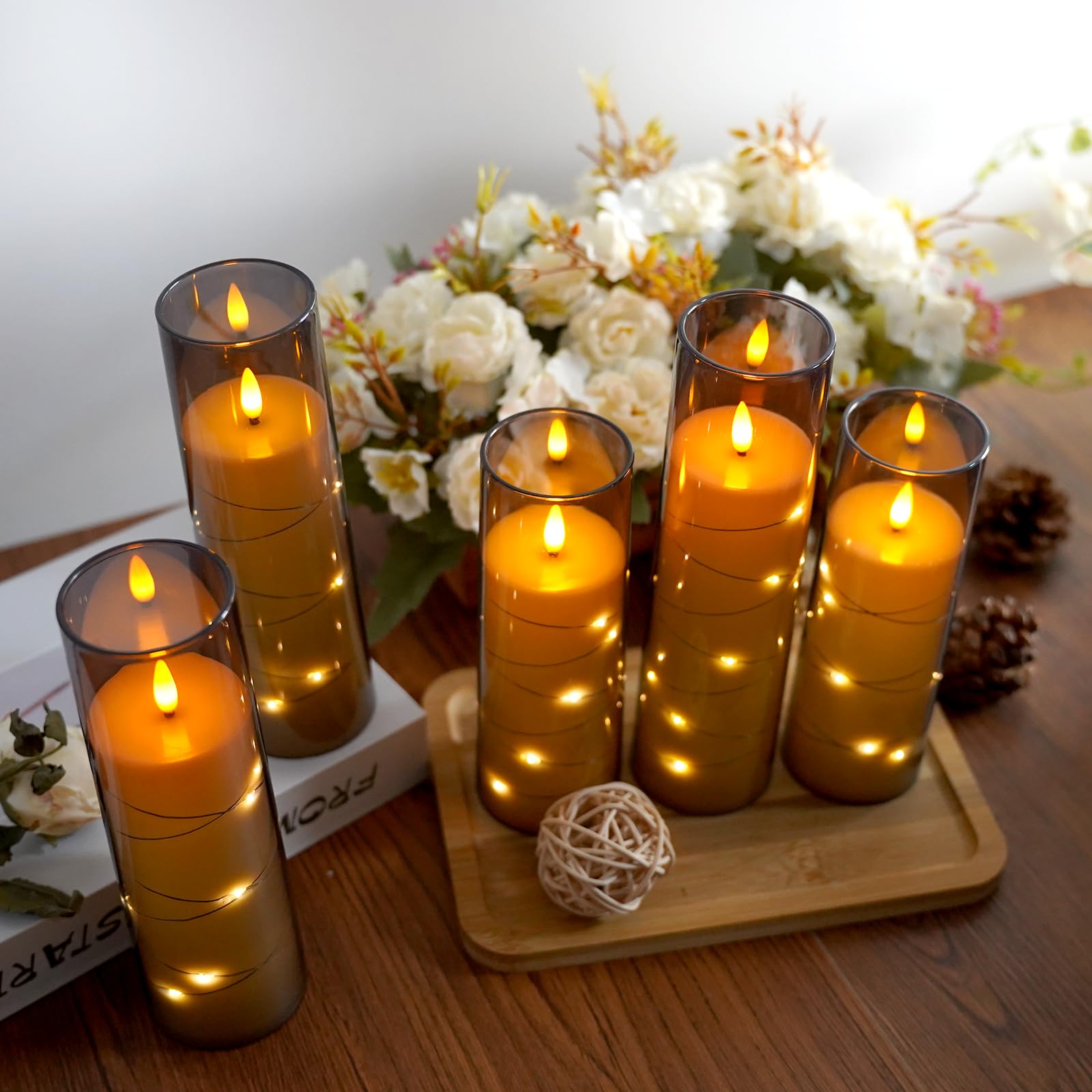 Sasigeiaa candles add safe, decorative ambiance to living rooms without wax mess.