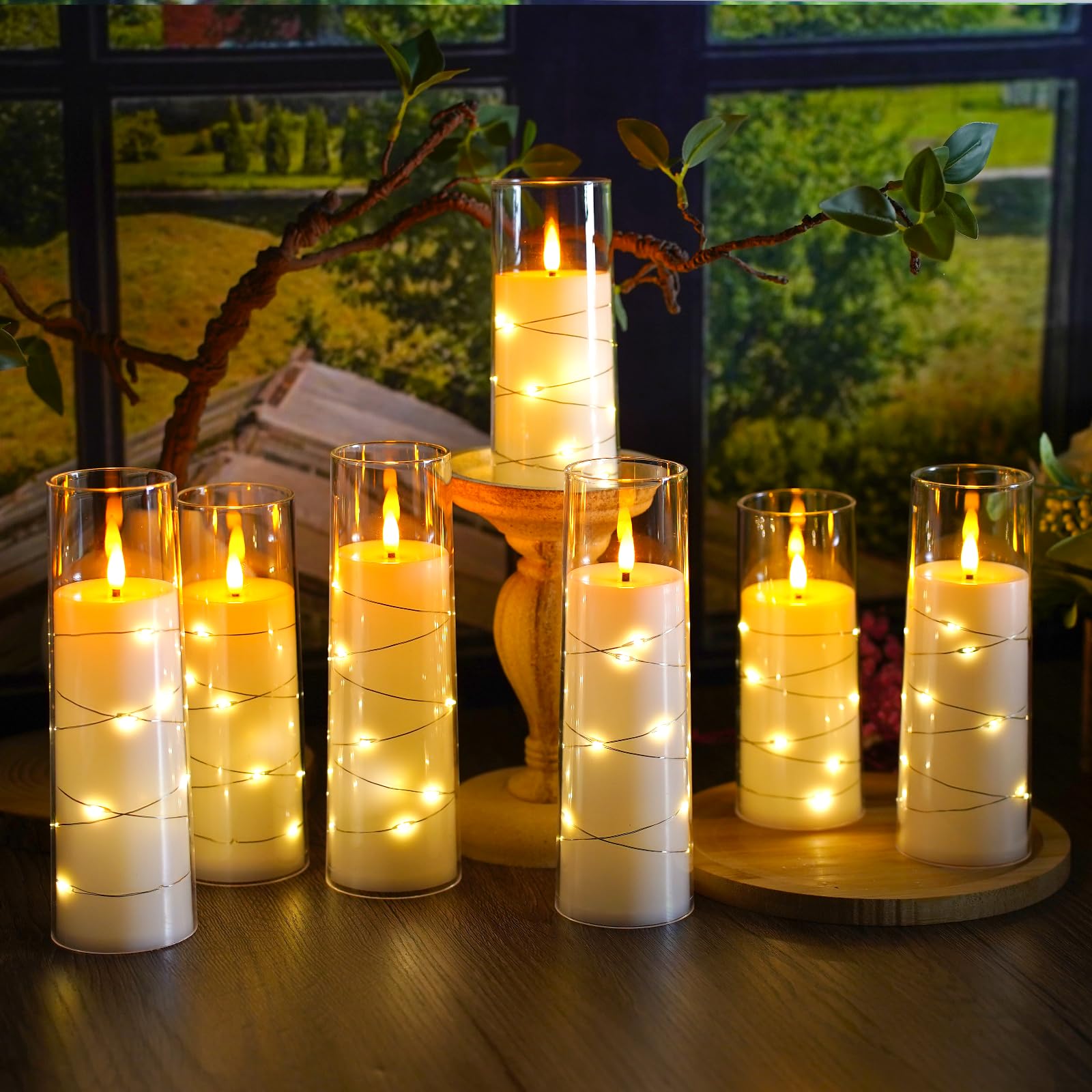 Sasigeiaa 7-piece candle set ready for home decoration