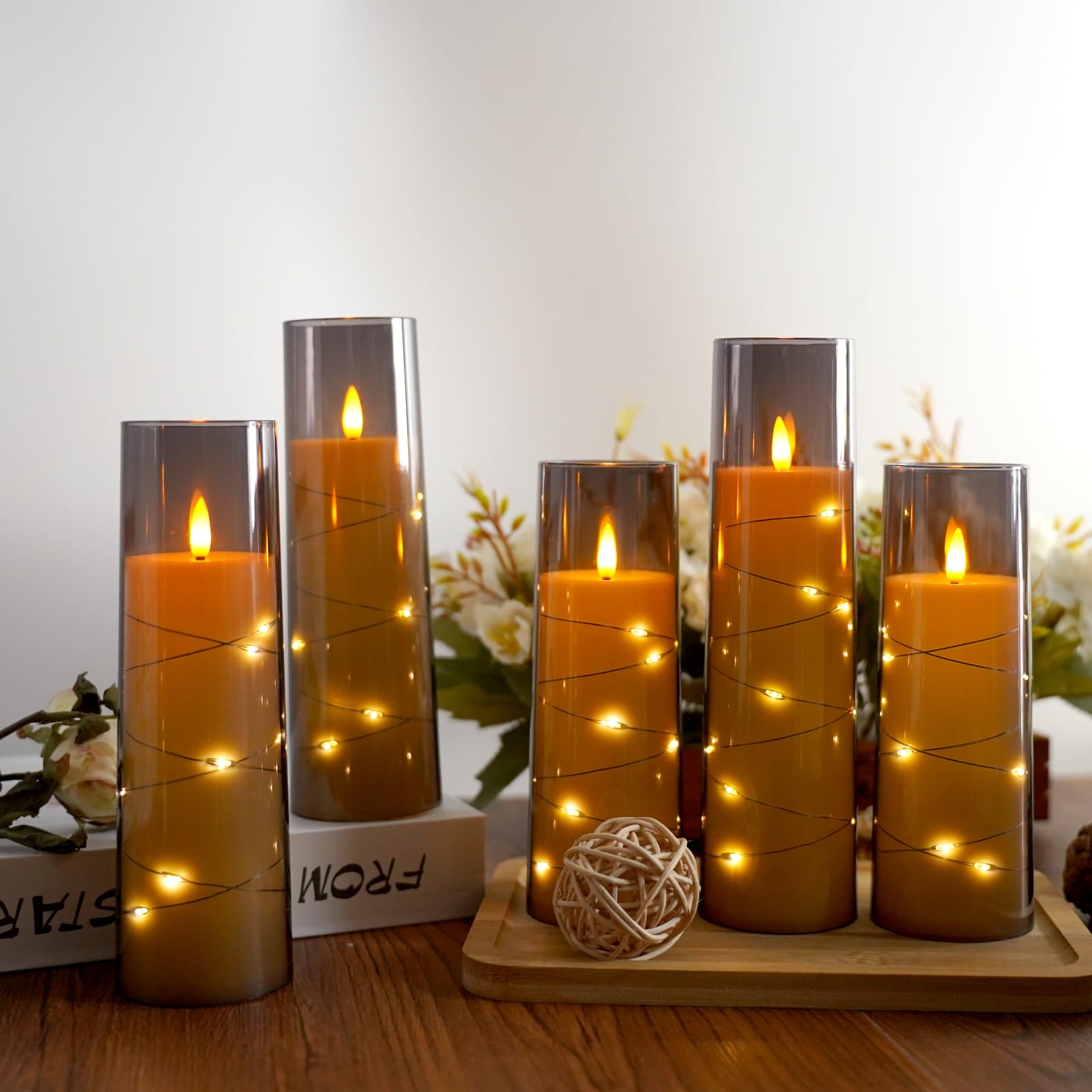 Sasigeiaa flameless candles with remote control and timer allow easy, hands-free operation.
