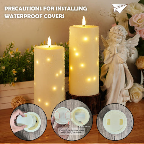 Sasigeiaa ivory 10-inch tall pillars on patio decor