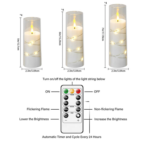 Sasigeiaa remote-controlled LED candles for effortless on/off and timing.