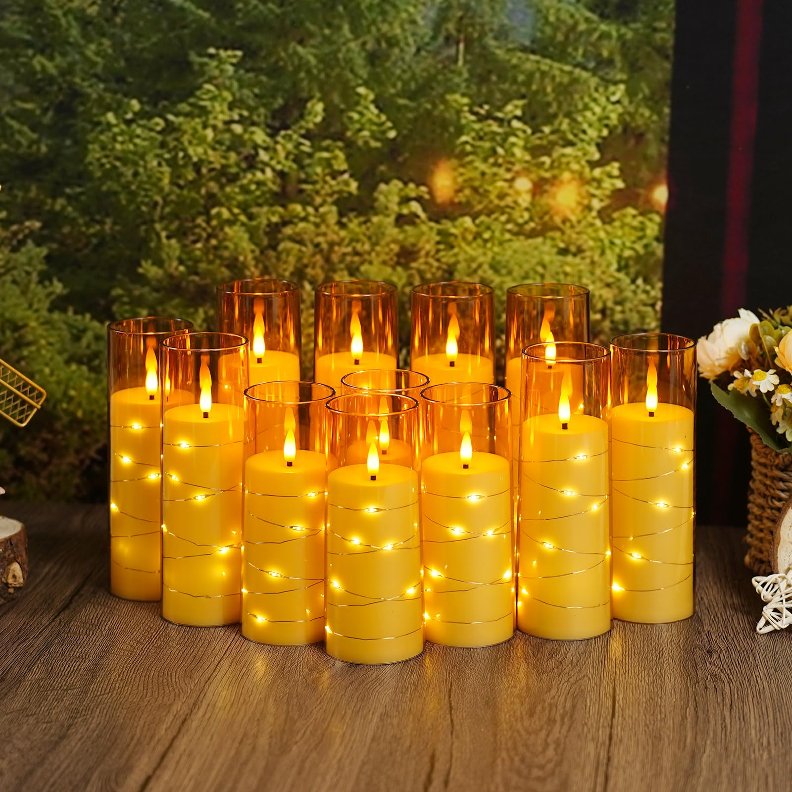 Sasigeiaa LED pillar candles with remote control for easy scheduling