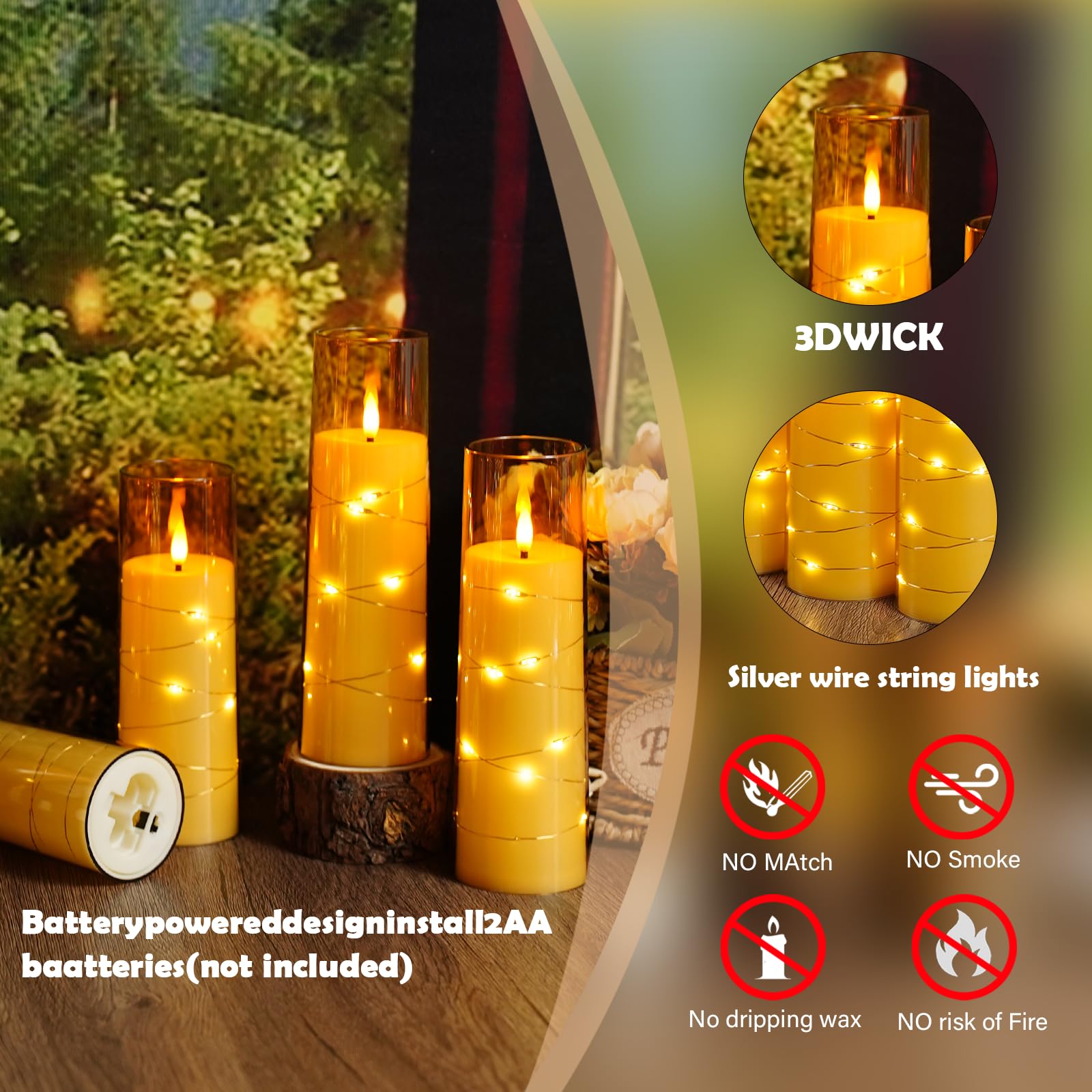 Sasigeiaa gold flicker candles enhancing wedding decor with soft light