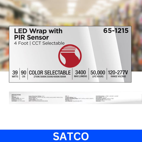 Satco 120-277V compatibility supports flexible wiring in indoor spaces.
