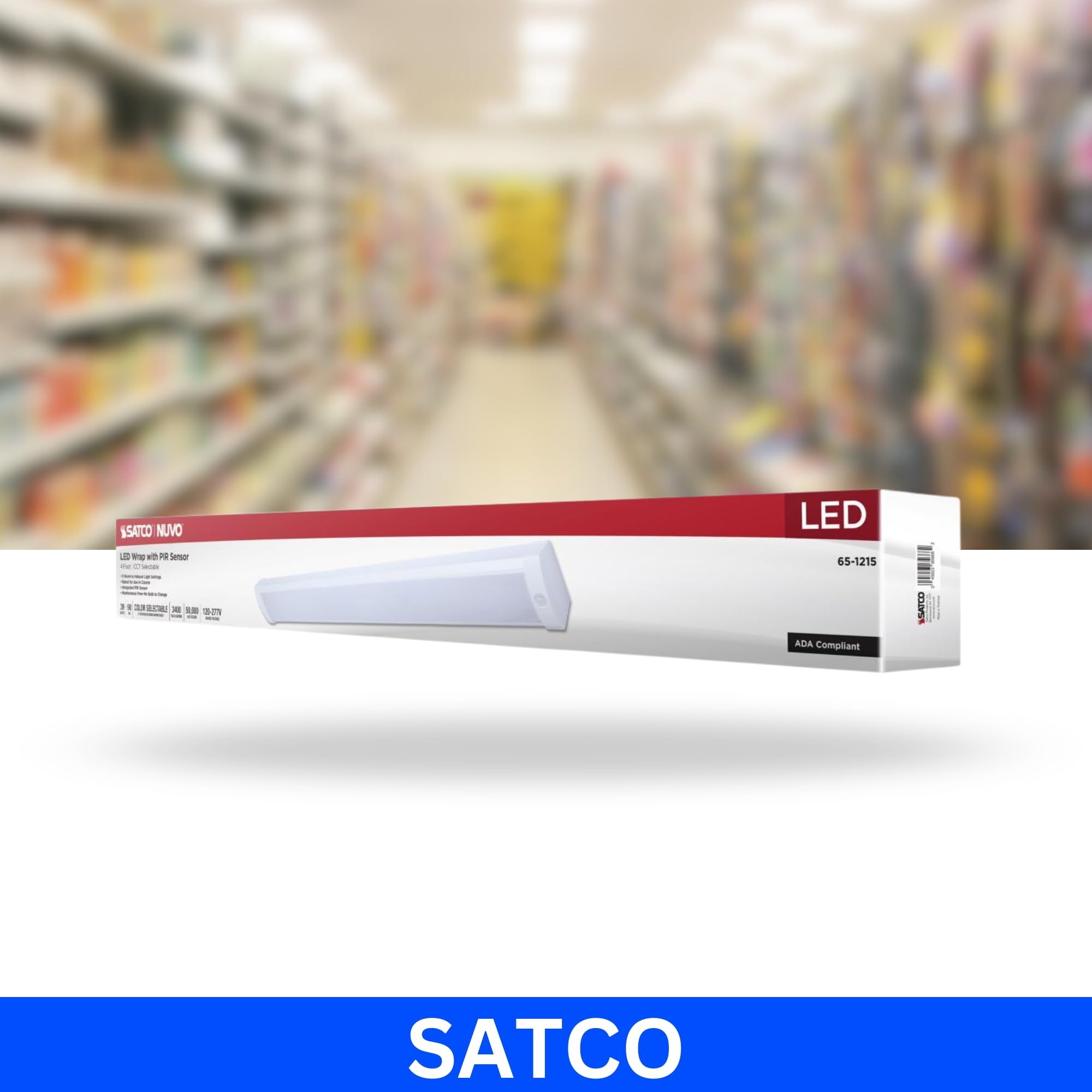 Satco energy-saving lighting reduces power usage while maintaining brightness.