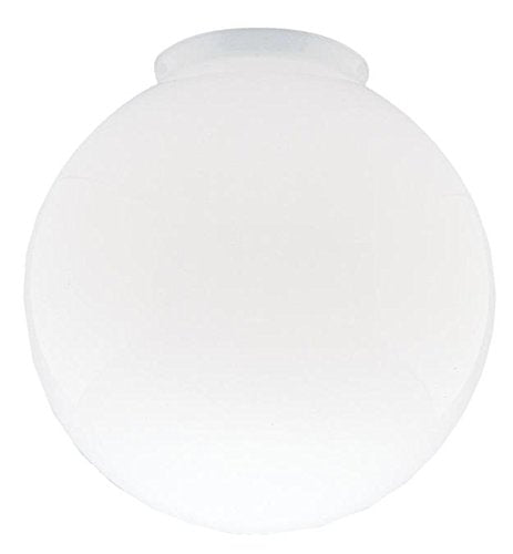 Satco 8-inch white glass globe for 4-inch fitter openings, ideal for pendant fixtures.