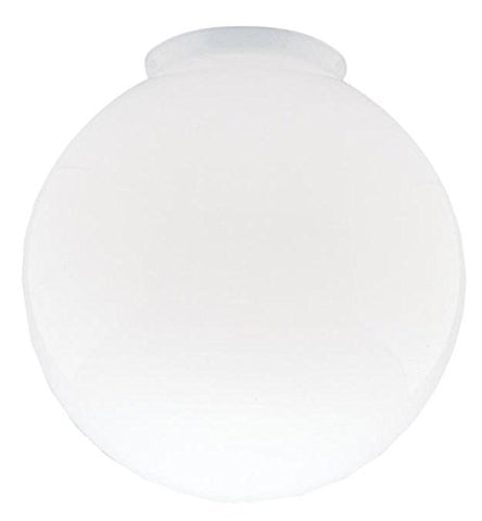Satco 8-inch white glass globe for 4-inch fitter openings, ideal for pendant fixtures.