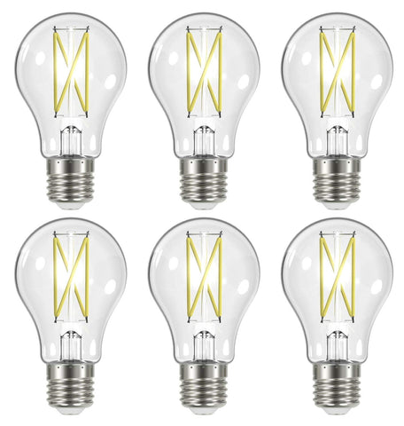 Satco S12414-8 LED A19 bulb with clear glass, ideal for bright general lighting