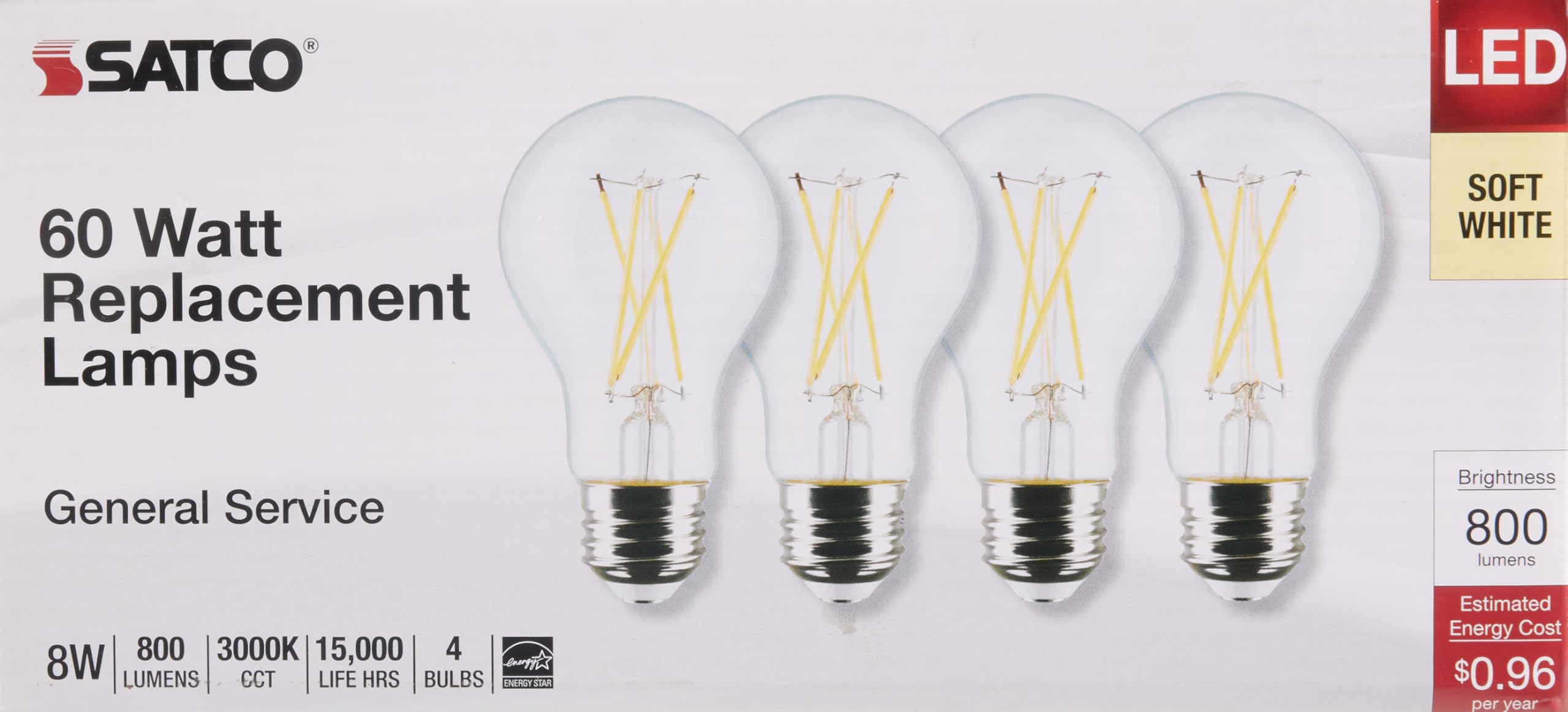 Satco S12463 LED bulb close-up shows dimmable performance in action.