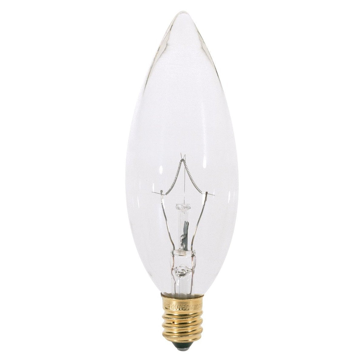 Satco S3282 torpedo bulb delivers 25W clear illumination for decorative fixtures and ambient lighting
