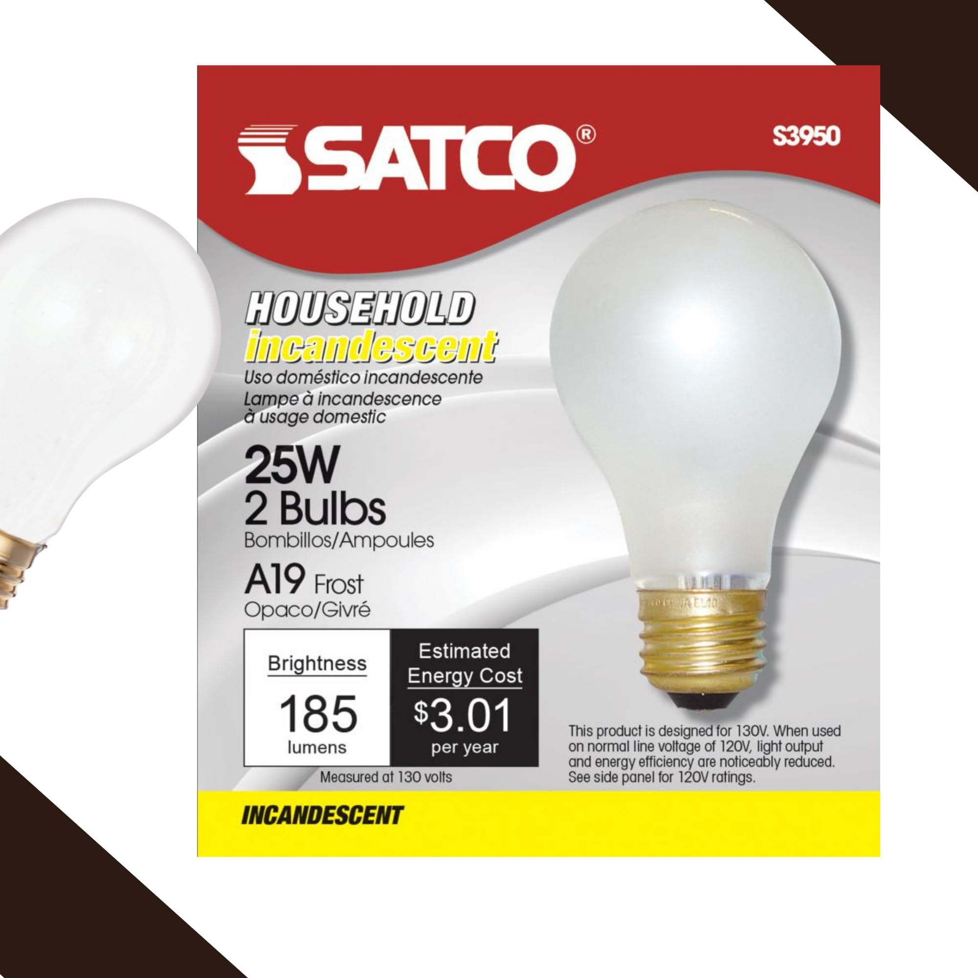 Satco S3950 frosted finish reduces glare for everyday use