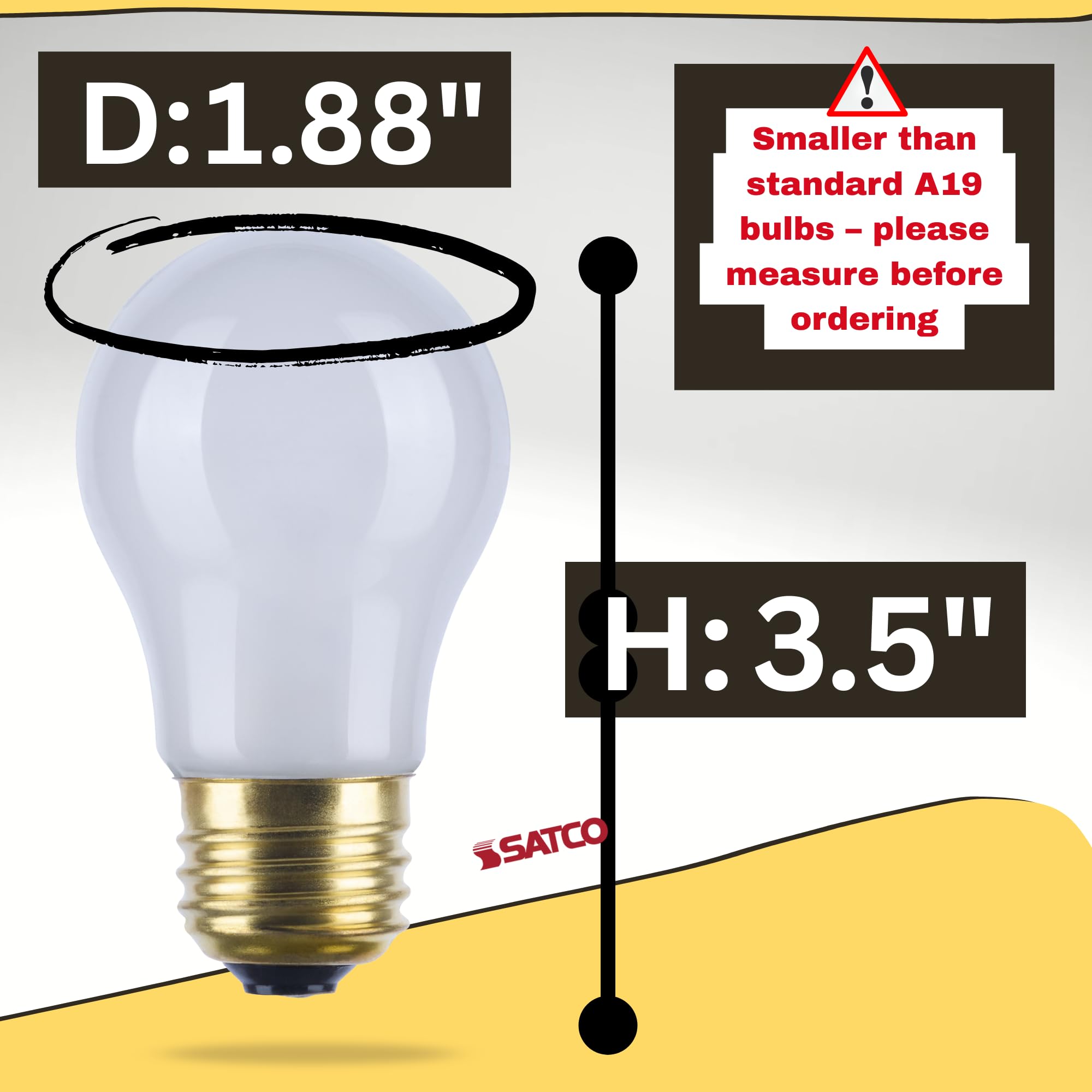 Satco S4881 bulb in refrigerator for safe, even illumination