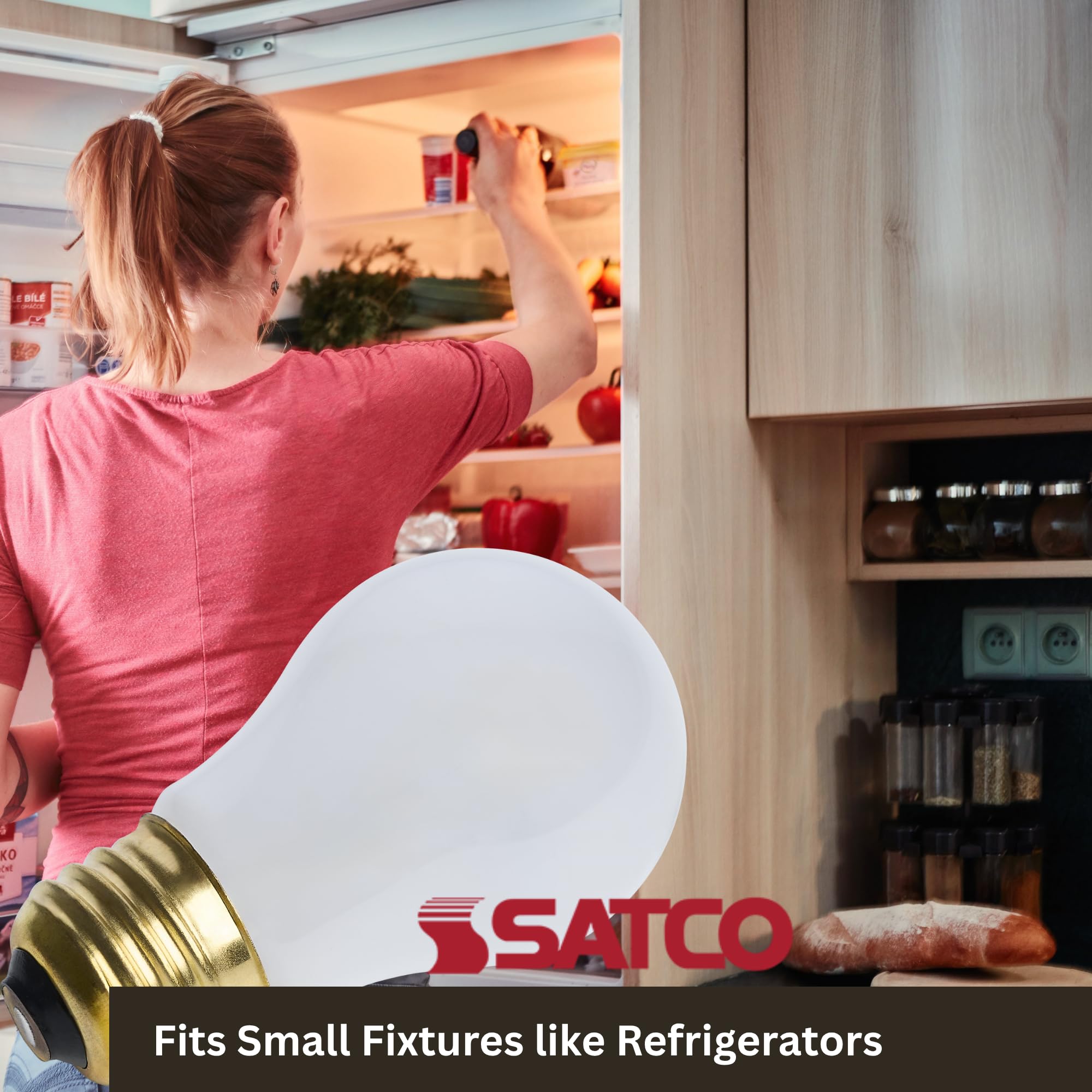 Satco S4881 frosted finish softening glare for appliances