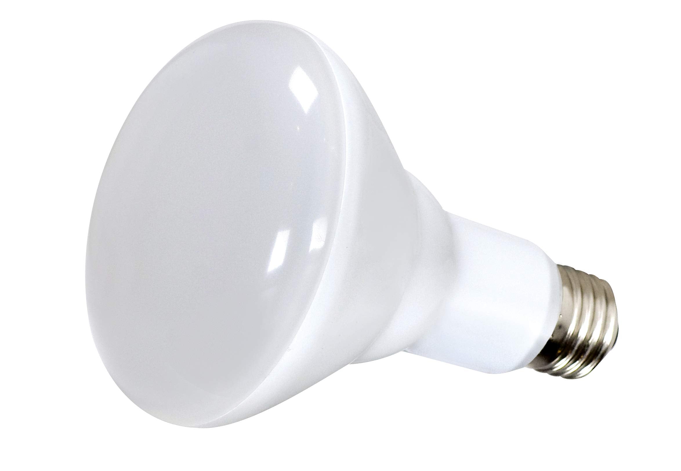 Satco S9022 frosted white finish bulb highlighted in table lamp setup.